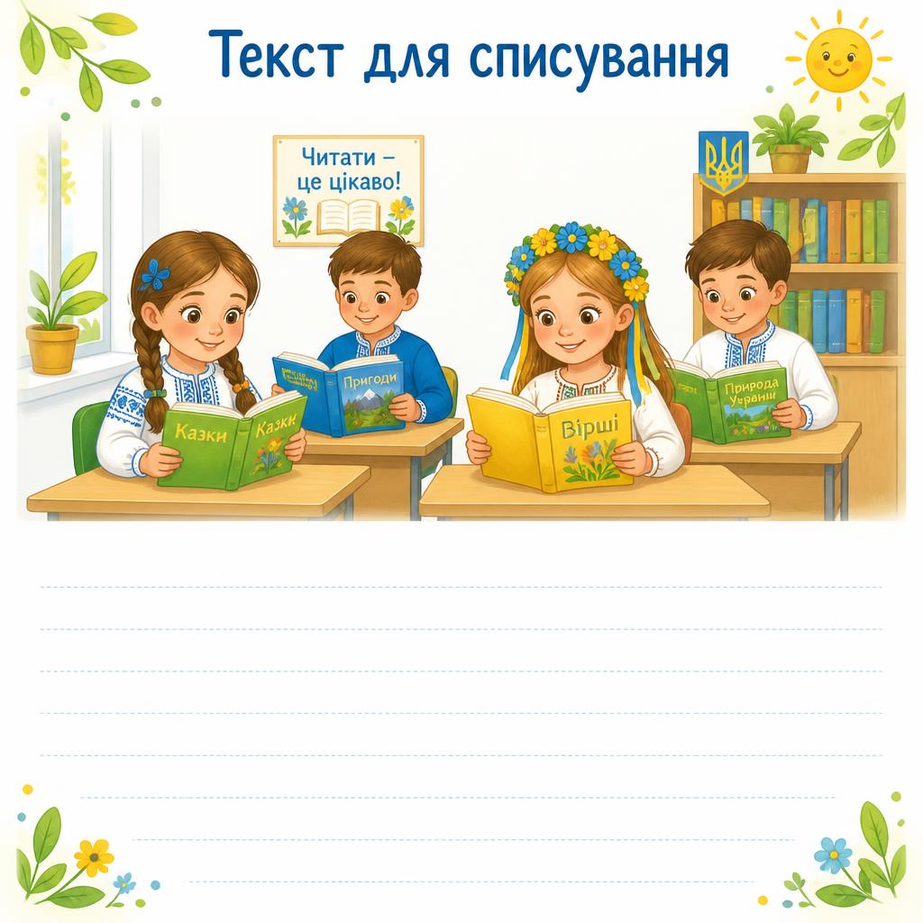 Тексти для списування з малюнками для початкової школи